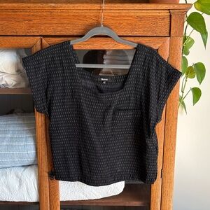 Madewell Black Textured Blouse